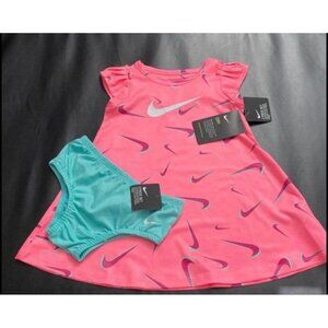 NWT Nike Athletic Dress & Bummies Set Baby Girls Size 12M